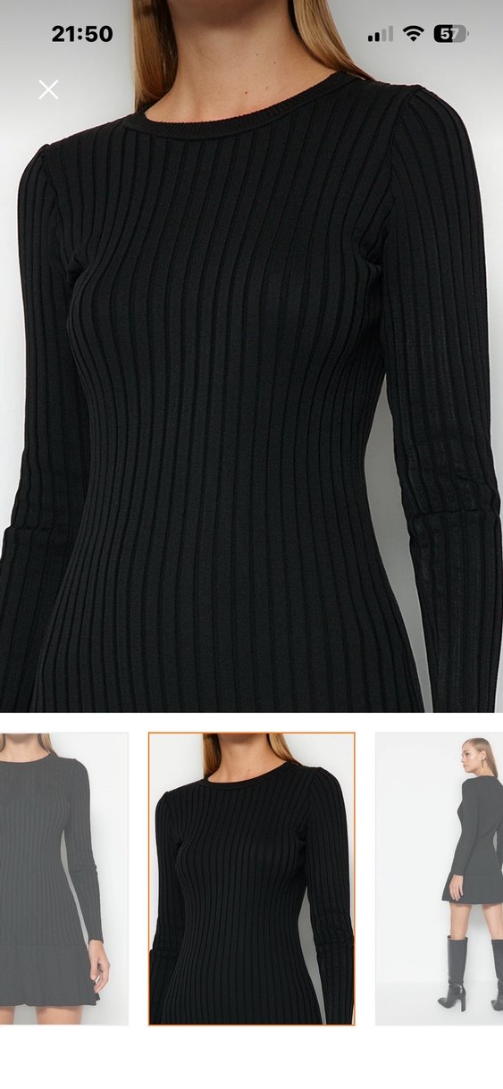 Kadın Siyah Piliseli Mini Elbise - Görsel 4