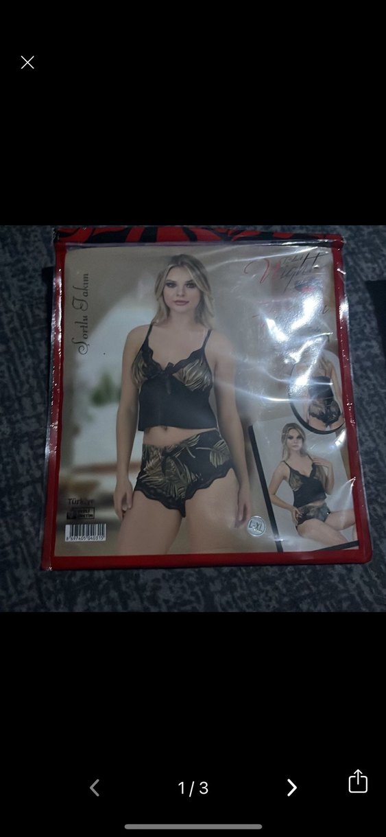 Siyah Desenli Kısa Kadın Pijama Takımı - Görsel 2