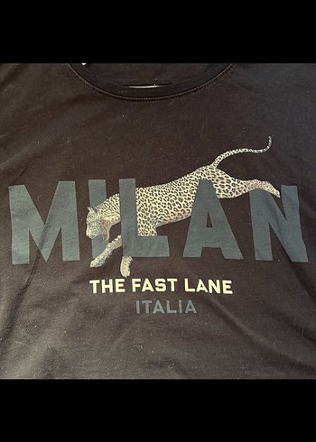 Siyah Baskılı Kadın Tişört crop - Görsel 5