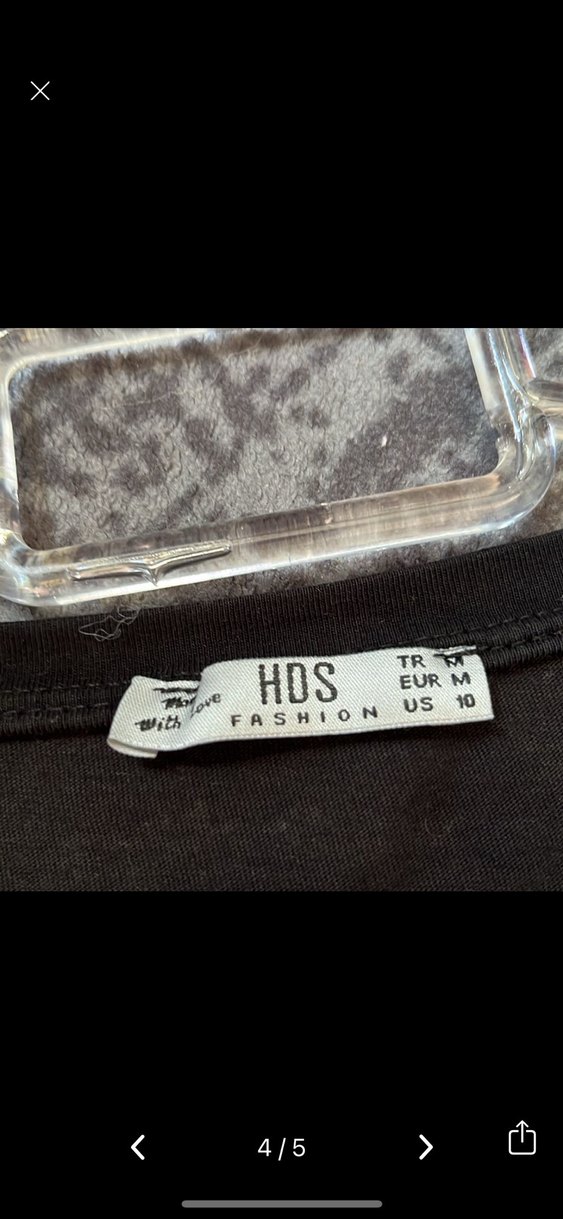 Siyah Baskılı Kadın Tişört crop - Görsel 4