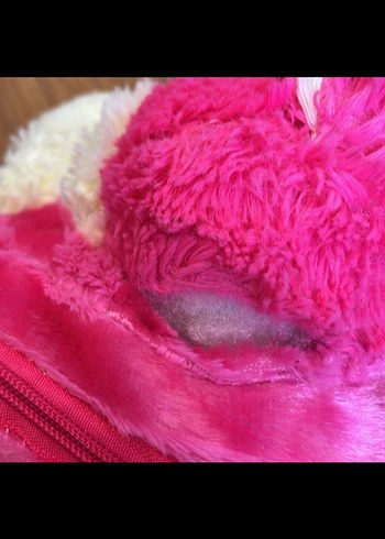 Pembe Yumuşak Peluş çanta - Görsel 3