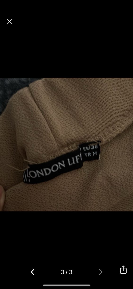 Kadın Bej Bol Kesim Pilili Kumaş Pantolon - Görsel 3