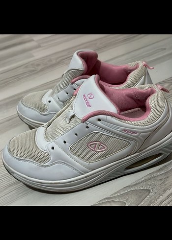 Beyaz Pembe Kadın Spor Ayakkabı - Görsel 3
