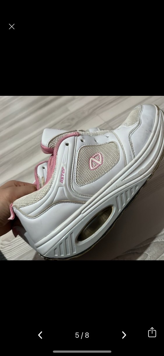 Beyaz Pembe Kadın Spor Ayakkabı - Görsel 5