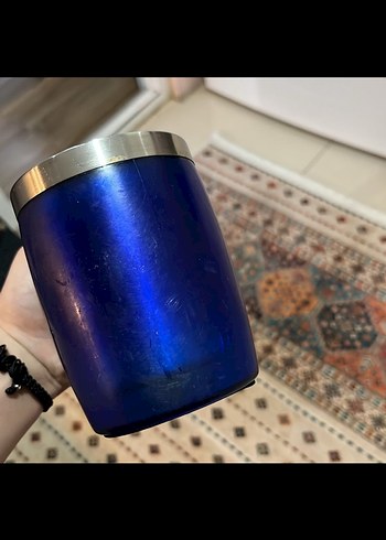 Mavi Parlak Paslanmaz Çelik Kupa Termos bardak - Görsel 3