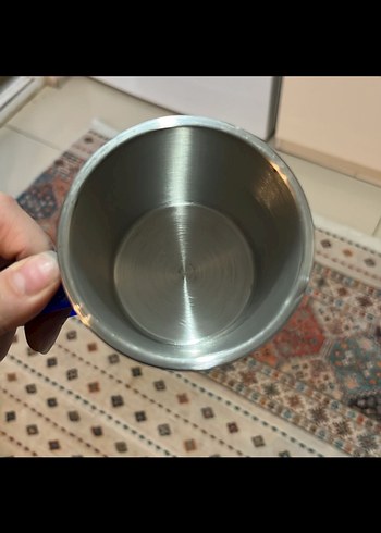 Mavi Parlak Paslanmaz Çelik Kupa Termos bardak - Görsel 2