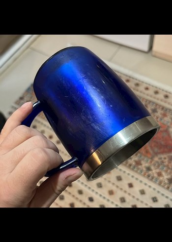 Mavi Parlak Paslanmaz Çelik Kupa Termos bardak - Görsel 4