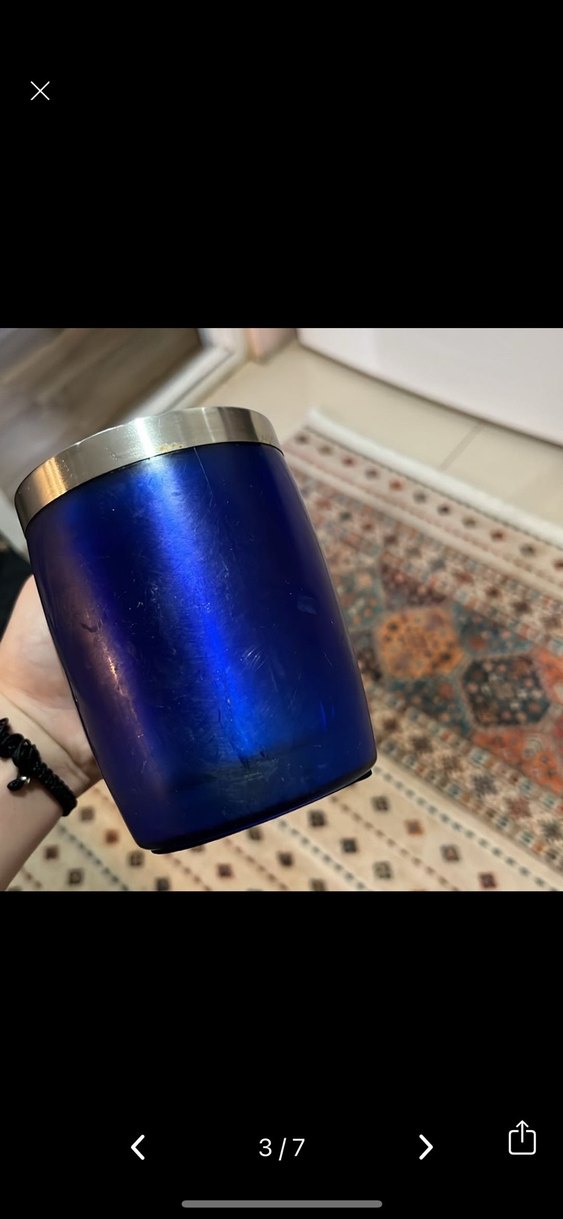 Mavi Parlak Paslanmaz Çelik Kupa Termos bardak - Görsel 3