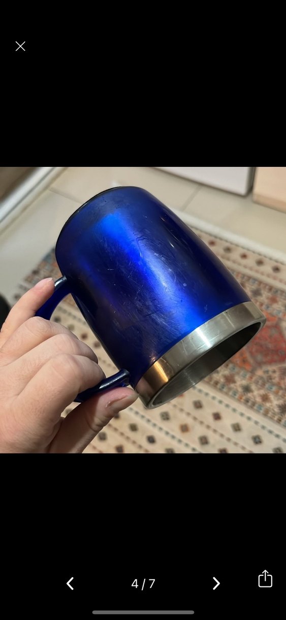 Mavi Parlak Paslanmaz Çelik Kupa Termos bardak - Görsel 4