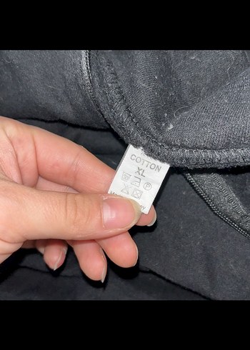 Unisex Siyah Baskılı Yarım Fermuarlı Polar - Görsel 5