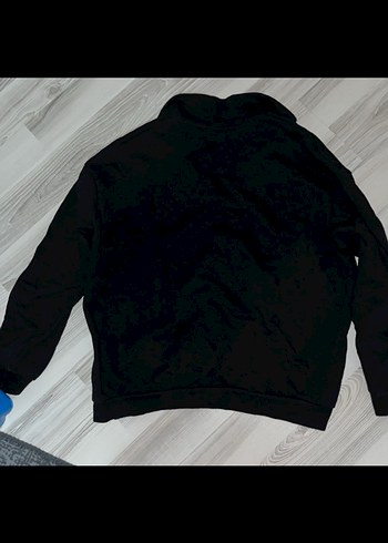 Unisex Siyah Baskılı Yarım Fermuarlı Polar - Görsel 4