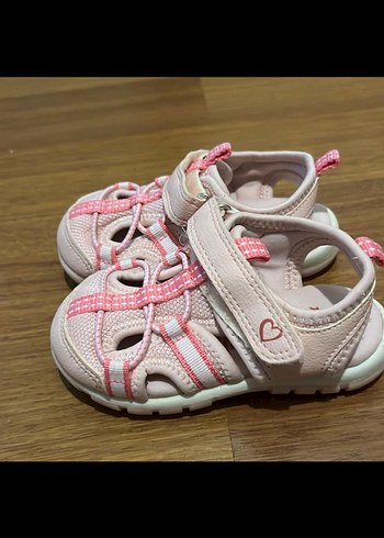 Kız Çocuk Pembe Cırtlı Rahat Sandalet - Görsel 4