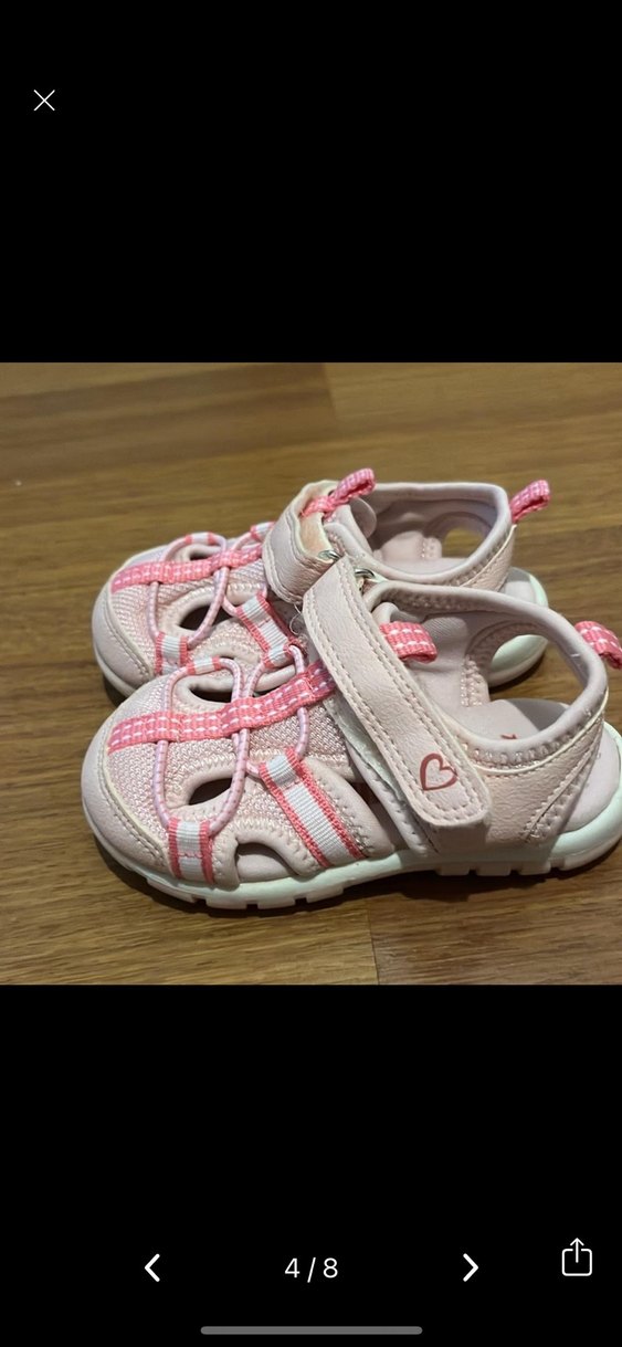 Kız Çocuk Pembe Cırtlı Rahat Sandalet - Görsel 4