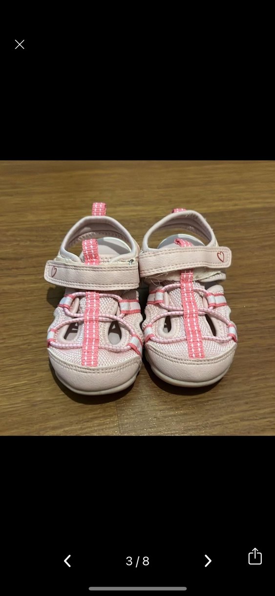 Kız Çocuk Pembe Cırtlı Rahat Sandalet - Görsel 3