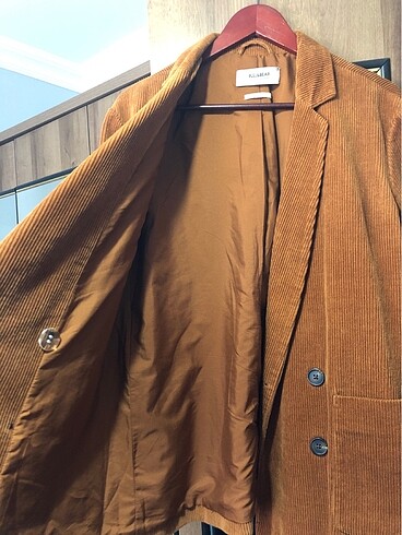 m Beden turuncu Renk Pull&bear marka tarçın renginde kadife ceket