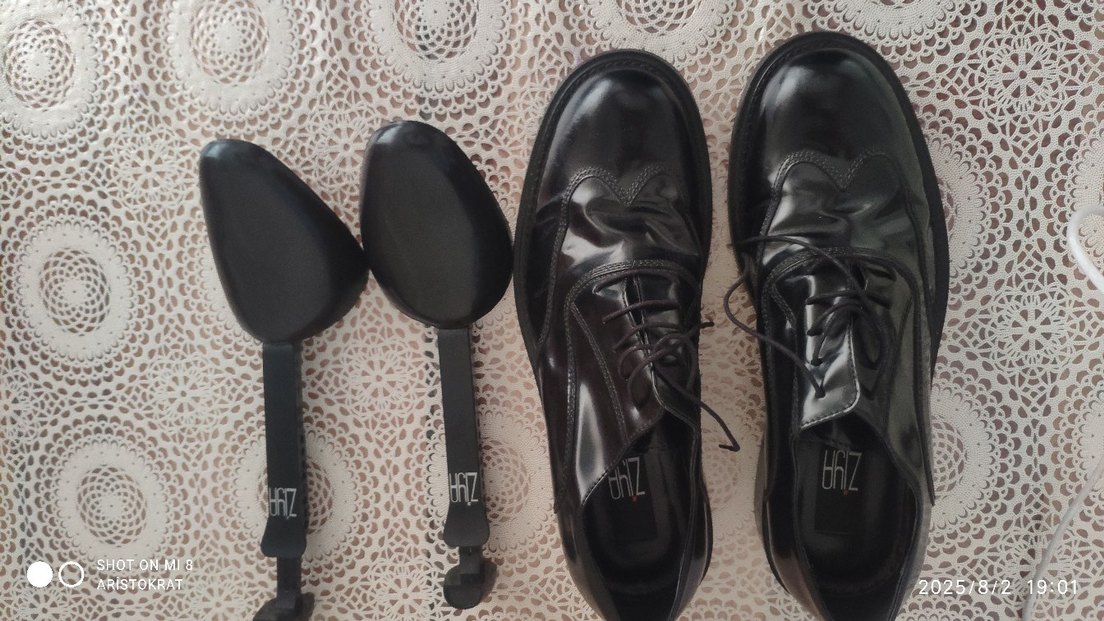 Ziya marka hakiki deri Erkek Siyah Parlak Klasik Ofis Ayakkabısı - Görsel 5