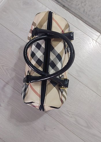 Burberry replika Bej Ekose Desenli Deri Kadın Çanta - Görsel 5