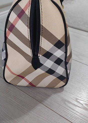Burberry replika Bej Ekose Desenli Deri Kadın Çanta - Görsel 4