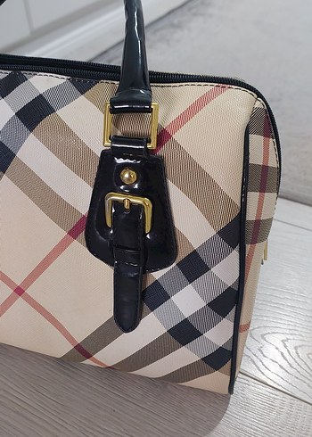 Burberry replika Bej Ekose Desenli Deri Kadın Çanta - Görsel 2
