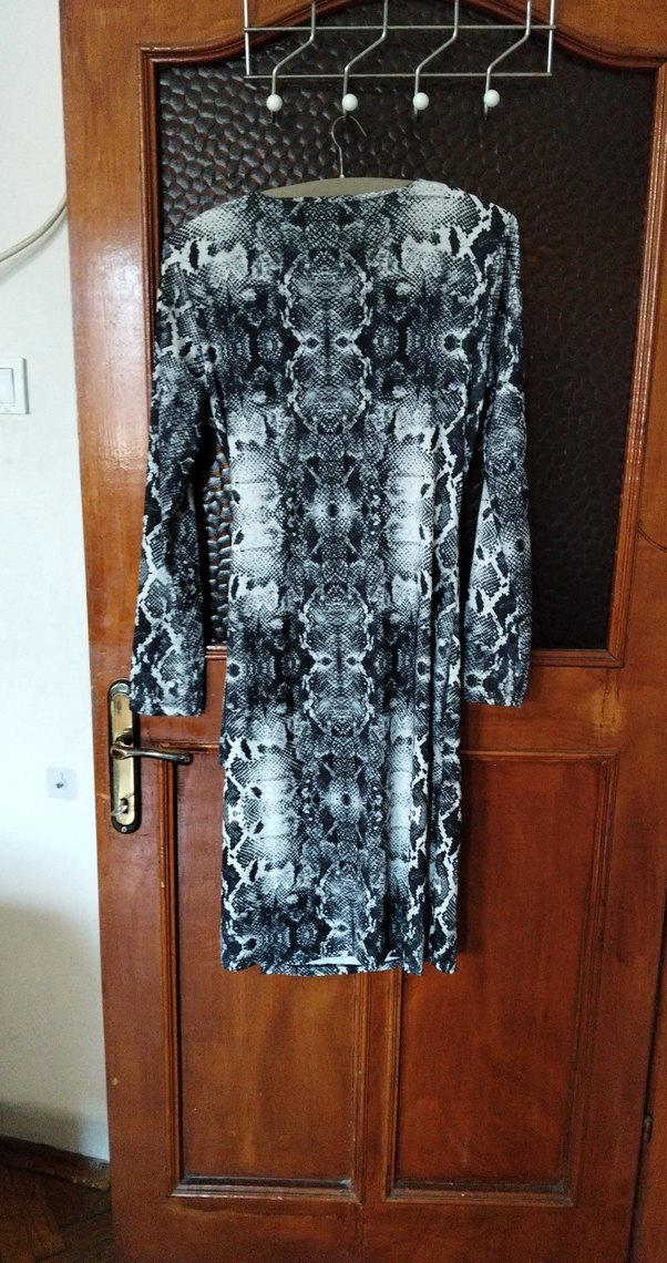 Yılan Desenli Uzun Kollu Kadın Elbise - Görsel 2