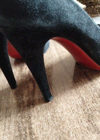 Siyah Süet Dolgu Topuklu Kadın Stiletto - Görsel 5