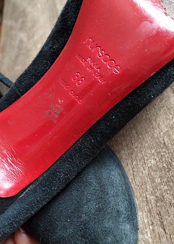 Siyah Süet Dolgu Topuklu Kadın Stiletto - Görsel 4