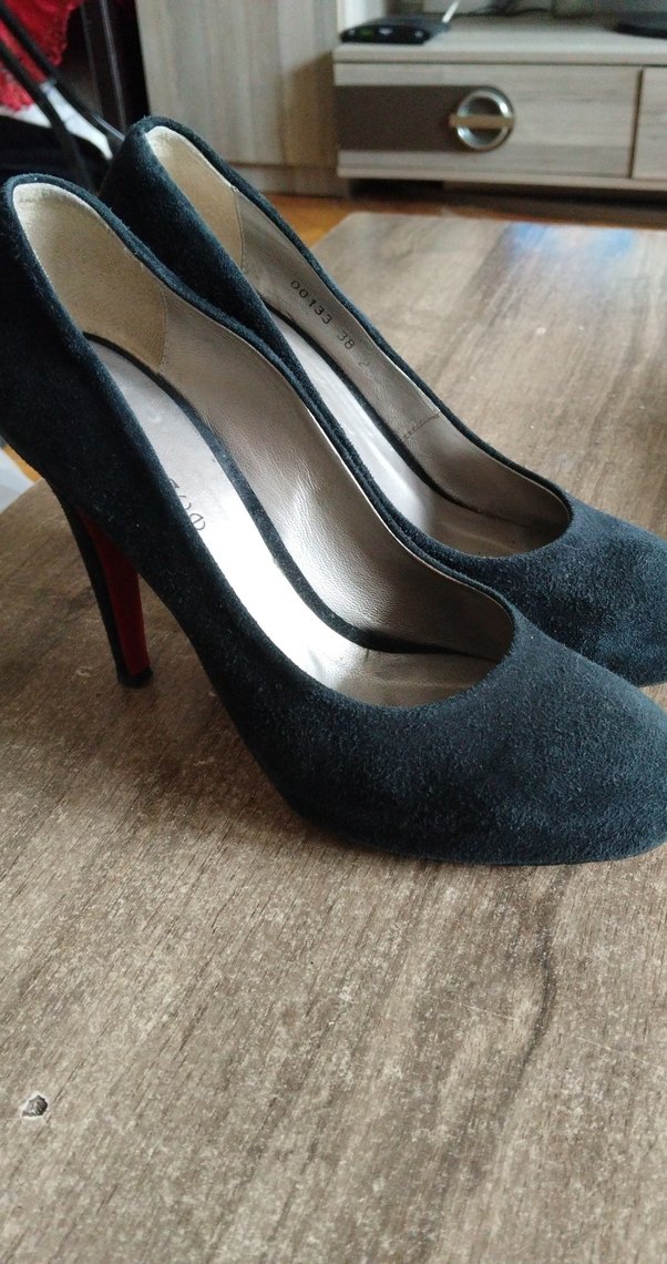 Siyah Süet Dolgu Topuklu Kadın Stiletto - Görsel 2