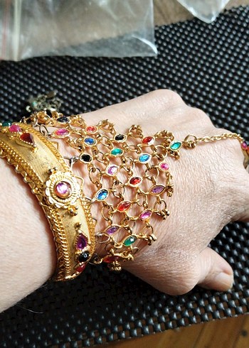 Renkli Boncuklu Bohem Kadın El Zinciri - Görsel 2