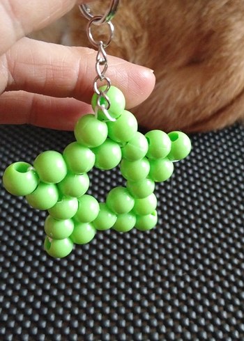 Yeşil Boncuklu Yıldız Anahtarlık - Görsel 2