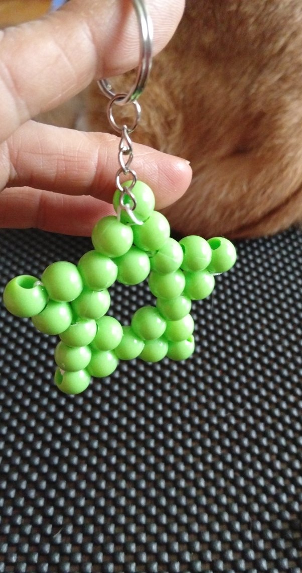 Yeşil Boncuklu Yıldız Anahtarlık - Görsel 2