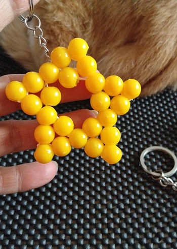 Sarı Boncuklu Bohem Anahtarlık - Görsel 2