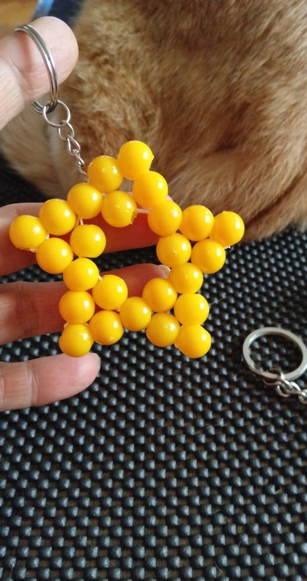 Sarı Boncuklu Bohem Anahtarlık - Görsel 2