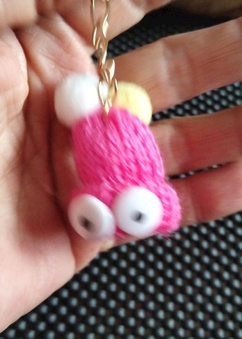 Renkli Örgü Pembe Anahtarlık - Görsel 2