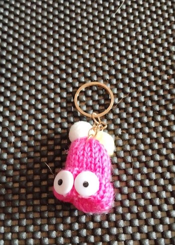 Renkli Örgü Pembe Anahtarlık - Görsel 3