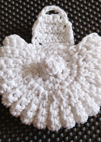 Beyaz Örgü Bohem el orgusu Anahtarlık - Görsel 4