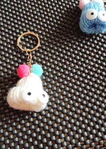 Renkli Ponponlu Örgü Anahtarlık - Görsel 3