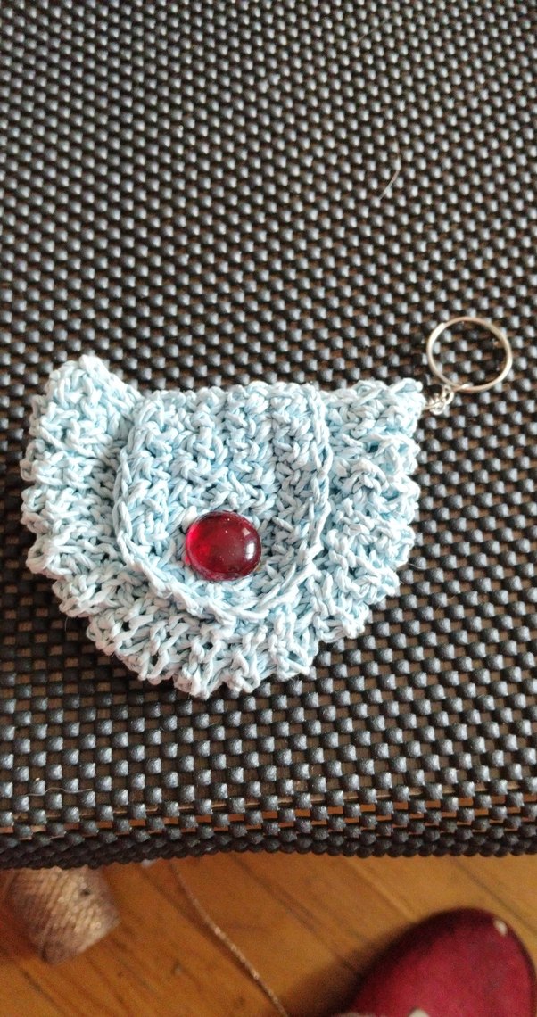 eleganzerebecca tasarımı kağıt ip Örgü Bohem Kadın Anahtarlık - Görsel 5