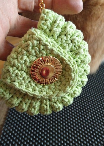 eleganzerebecca tasarımı Örgü Bohem Kadın Anahtarlık Yeşil - Görsel 4