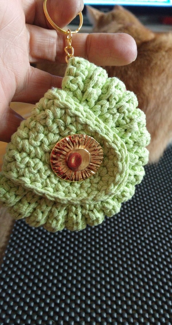 eleganzerebecca tasarımı Örgü Bohem Kadın Anahtarlık Yeşil - Görsel 4