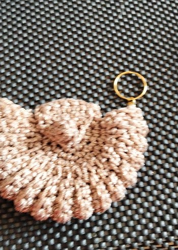 eleganzerebecca tasarımı Boncuklu Bej Bohem Anahtarlık - Görsel 5