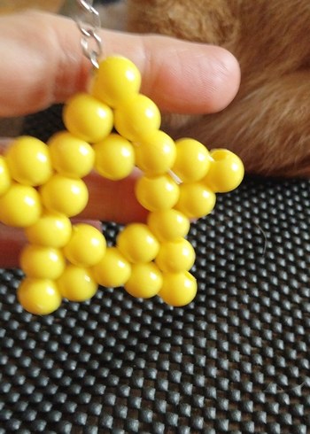 Sarı Boncuklu Yıldız Anahtarlık - Görsel 2