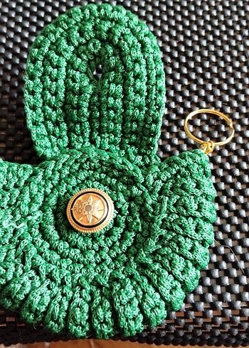 eleganzerebecca tasarımı Yeşil Örgü Bohem Anahtarlık - Görsel 4