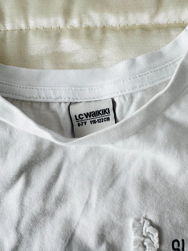 Kız Çocuk Beyaz Kısa Kollu Baskılı Tişört - Görsel 3