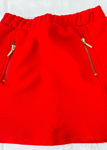 Çocuk Kırmızı Mini Etek - Görsel 2