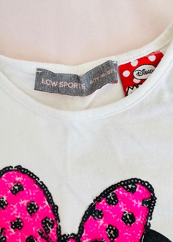 Uzun Kollu Beyaz Minnie Mouse Kız Tişörtü - Görsel 2
