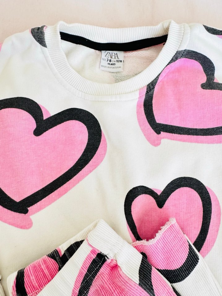 Pembe Kalp Desenli Kız çocuk Takımı - Görsel 2