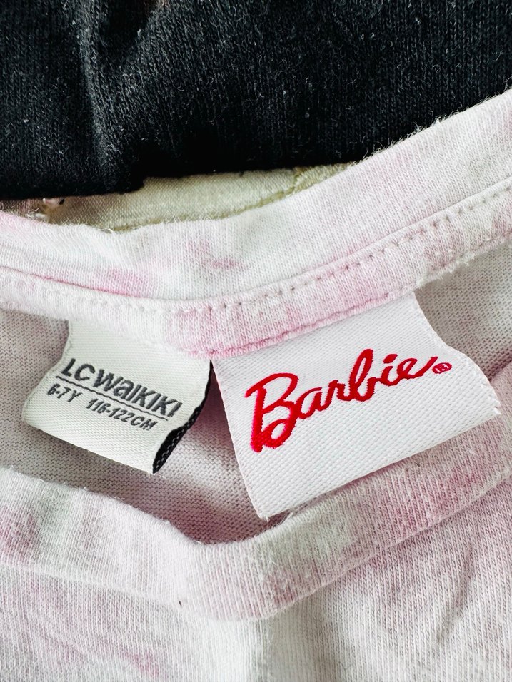 Barbie Baskılı Pembe Kız Tişörtü - Görsel 3