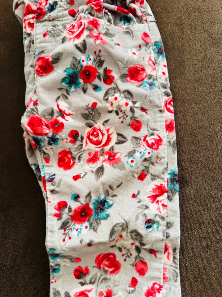 Çiçek Desenli Kız Pantolonu - Görsel 2