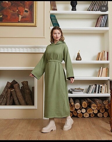 TRİKO ELBİSE mint yeşili / tesettür elbise