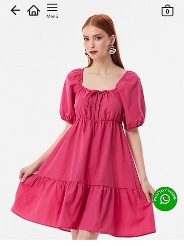 Pembe Detaylı Elbise